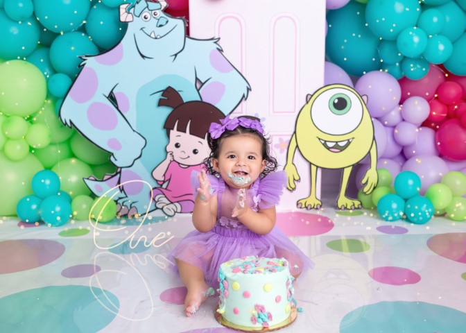 monsters inc, mike wazowski, sully, caricatura, azul, verde, fiesta monsters inc, set de monstruos, smash cake, pixar